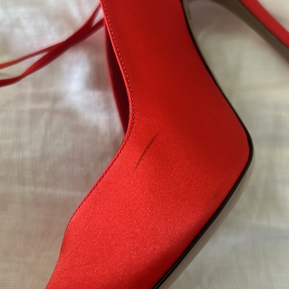 The Attico Orange/Red 105mm Venus satin lace-up pumps - Picture 5 of 5